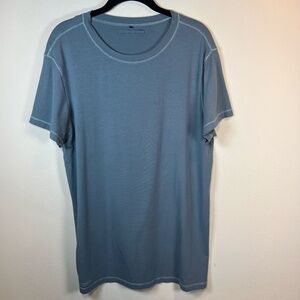 Alphalete Mens Premium T-Shirt Blue Short Sleeve Training Gym Workout Size Large